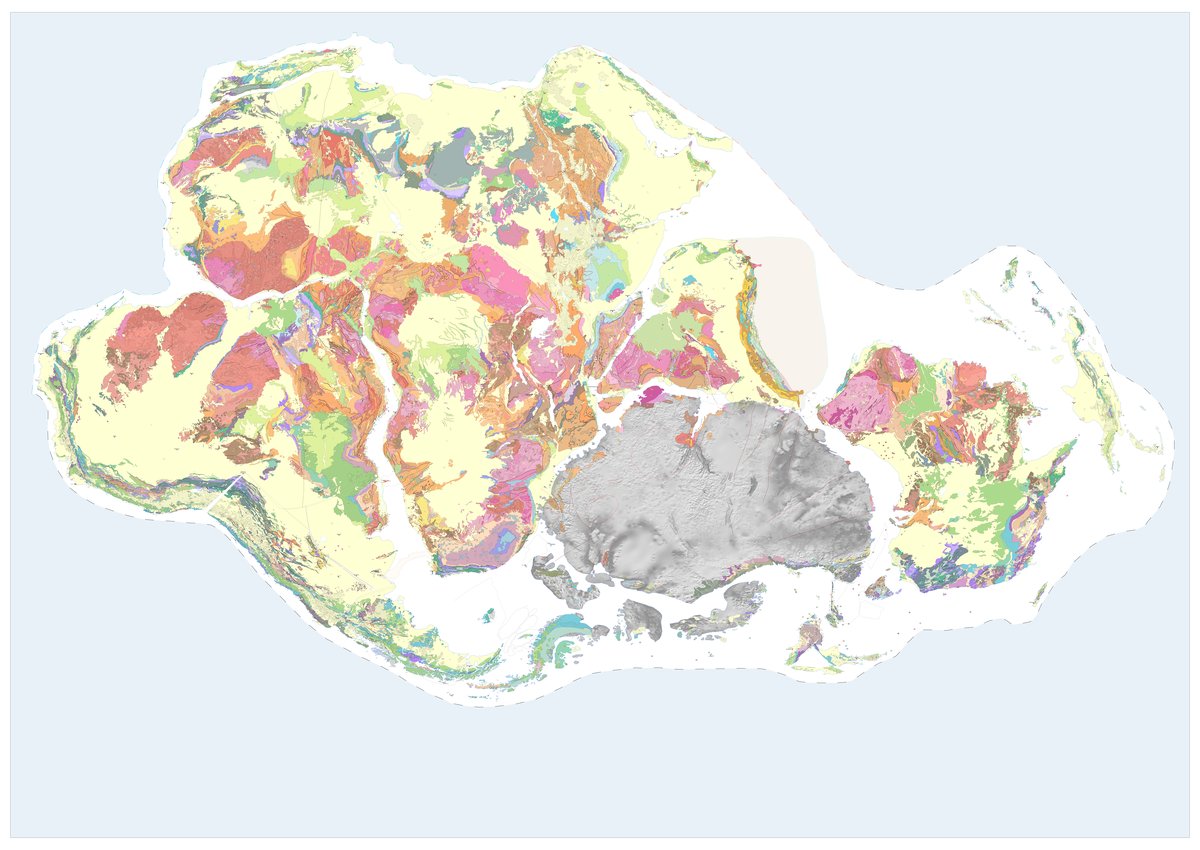 Mapa geológico do supercontinente Gondwana reunindo América do Sul, África, Antártica, Austrália e Índia