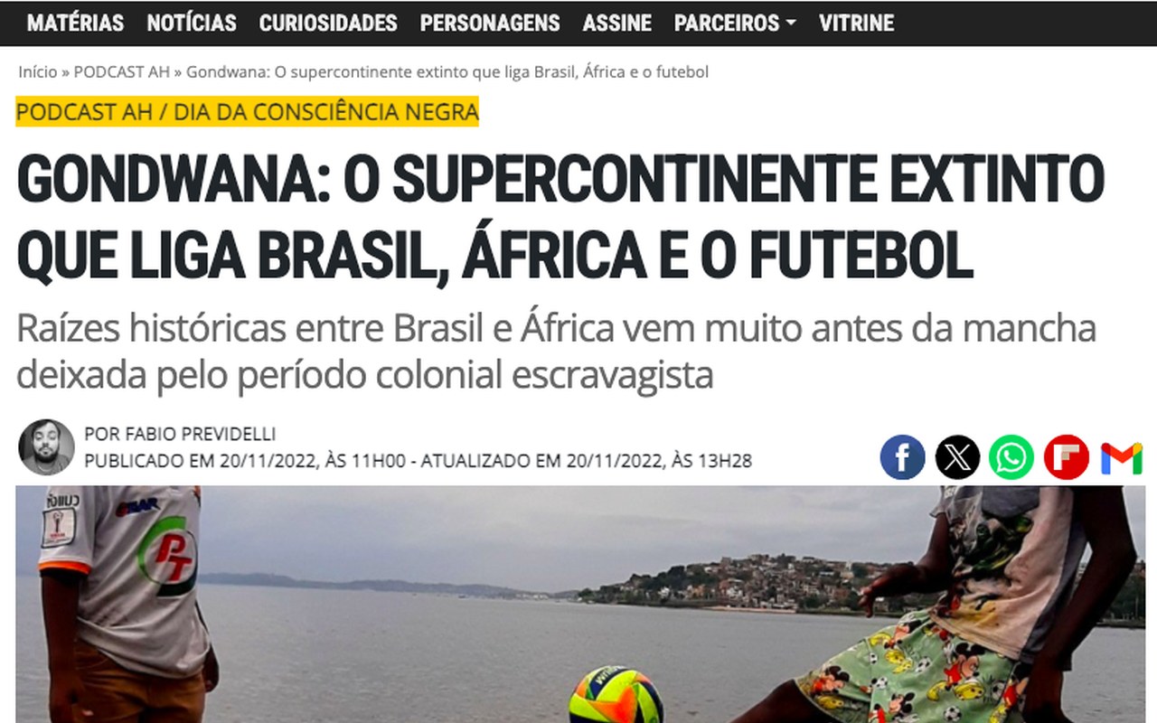 Aventuras na História - reportagem sobre o supercontinente Gondwana