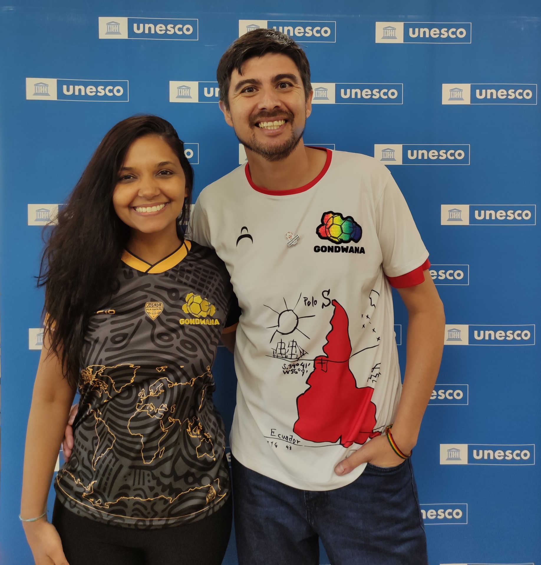 Mônica Saraiva e Sebastián Acevedo na UNESCO